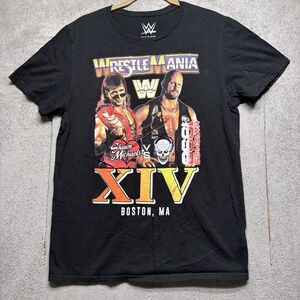 WWE WrestleMania XIV T Shirt Shawn Michaels vs Stone Cold Mens M Black